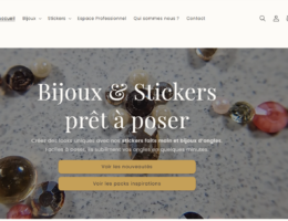 accueil de la boutique bijoux et stickers pret à poser